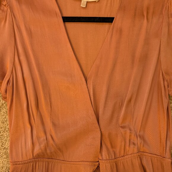 WAYF Gwyneth Wrap Maxi Dress | Dusty Rose Satin | Size S | Altered - Picture 4 of 6